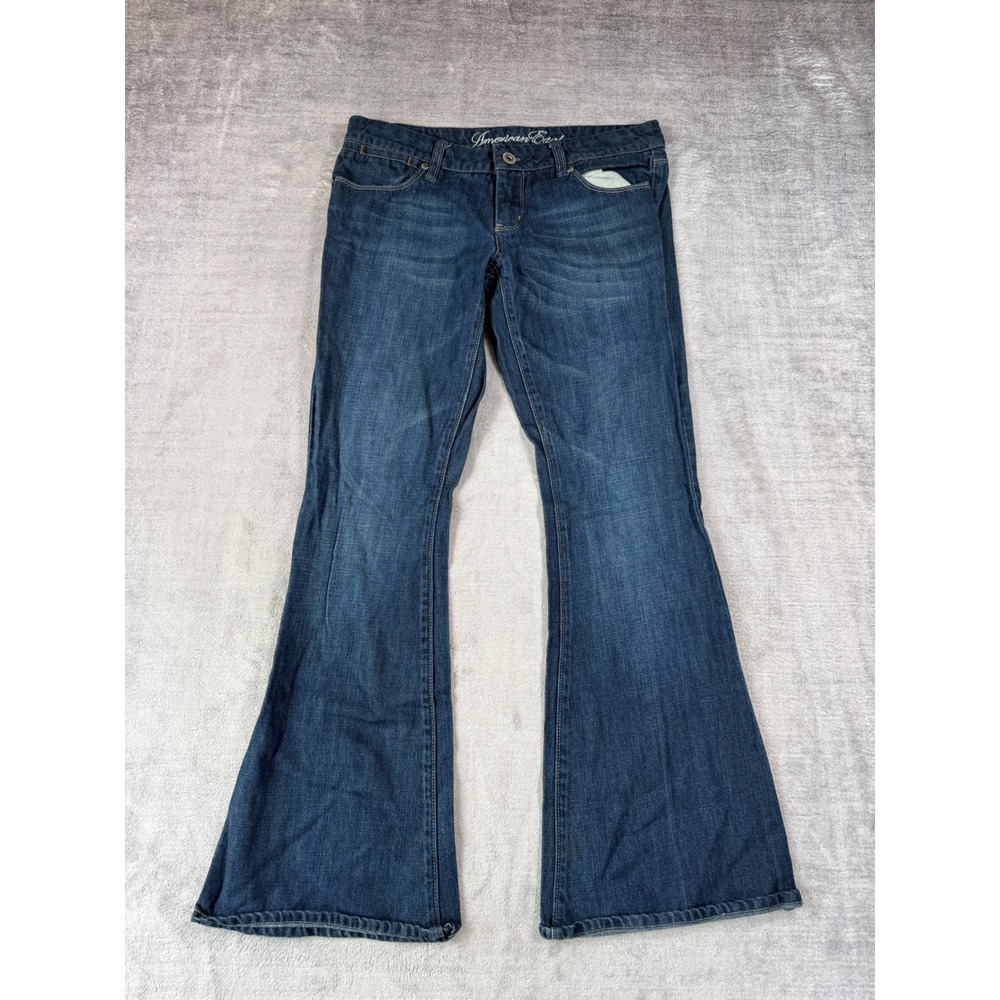 American Eagle Jeans Women 6 Regular Blue Real Flare Low Rise Nootcut Y2K Denim